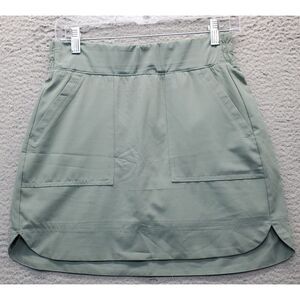 RBX Skort Womens Petite Small Green Solid Underwired Lined High Low Slit Pull On